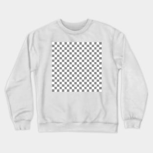 Wonky Checkerboard, White and Grey Crewneck Sweatshirt